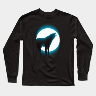 Wolf howling at the moon Long Sleeve T-Shirt